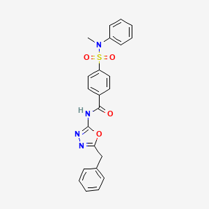 molecular formula C23H20N4O4S B6500565 N-(5-benzyl-1,3,4-oxadiazol-2-yl)-4-[methyl(phenyl)sulfamoyl]benzamide CAS No. 954716-39-3