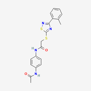 molecular formula C19H18N4O2S2 B6500603 N-(4-acetamidophenyl)-2-{[3-(2-methylphenyl)-1,2,4-thiadiazol-5-yl]sulfanyl}acetamide CAS No. 864918-79-6