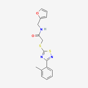 molecular formula C16H15N3O2S2 B6500609 N-[(furan-2-yl)methyl]-2-{[3-(2-methylphenyl)-1,2,4-thiadiazol-5-yl]sulfanyl}acetamide CAS No. 864918-86-5
