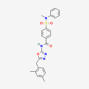 molecular formula C25H24N4O4S B6500611 N-{5-[(2,4-dimethylphenyl)methyl]-1,3,4-oxadiazol-2-yl}-4-[methyl(phenyl)sulfamoyl]benzamide CAS No. 954671-78-4