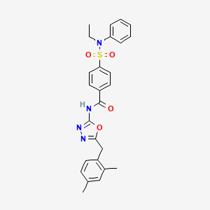 molecular formula C26H26N4O4S B6500617 N-{5-[(2,4-dimethylphenyl)methyl]-1,3,4-oxadiazol-2-yl}-4-[ethyl(phenyl)sulfamoyl]benzamide CAS No. 955241-81-3