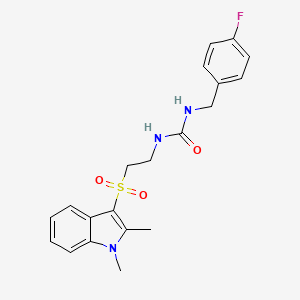 3-{2-[(1,2-dimethyl-1H-indol-3-yl)sulfonyl]ethyl}-1-[(4-fluorophenyl)methyl]urea