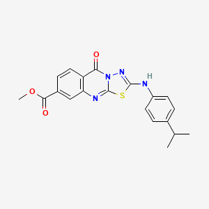 methyl 5-oxo-2-{[4-(propan-2-yl)phenyl]amino}-5H-[1,3,4]thiadiazolo[2,3-b]quinazoline-8-carboxylate