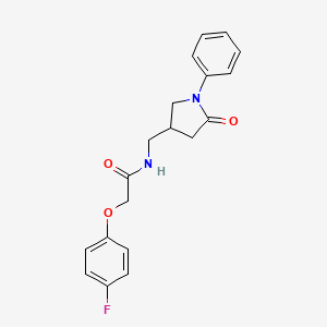 molecular formula C19H19FN2O3 B6500662 2-(4-fluorophenoxy)-N-[(5-oxo-1-phenylpyrrolidin-3-yl)methyl]acetamide CAS No. 955219-67-7