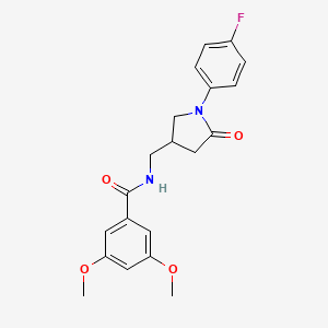 N-{[1-(4-fluorophenyl)-5-oxopyrrolidin-3-yl]methyl}-3,5-dimethoxybenzamide