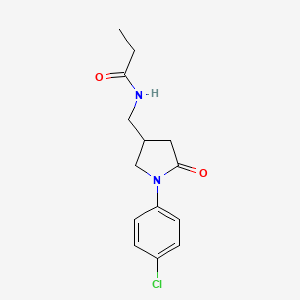 N-{[1-(4-chlorophenyl)-5-oxopyrrolidin-3-yl]methyl}propanamide