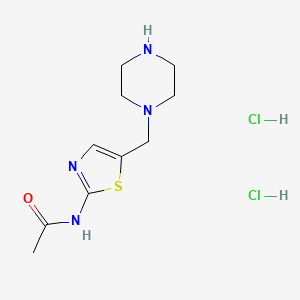 molecular formula C10H18Cl2N4OS B6500681 N-{5-[(piperazin-1-yl)methyl]-1,3-thiazol-2-yl}acetamide dihydrochloride CAS No. 1374408-24-8