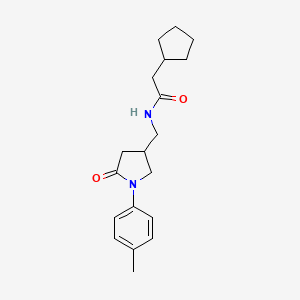 2-cyclopentyl-N-{[1-(4-methylphenyl)-5-oxopyrrolidin-3-yl]methyl}acetamide