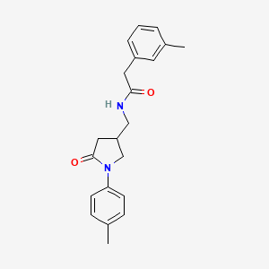 molecular formula C21H24N2O2 B6500698 2-(3-methylphenyl)-N-{[1-(4-methylphenyl)-5-oxopyrrolidin-3-yl]methyl}acetamide CAS No. 955226-89-8