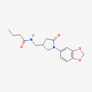 N-{[1-(2H-1,3-benzodioxol-5-yl)-5-oxopyrrolidin-3-yl]methyl}butanamide