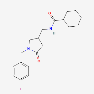 N-({1-[(4-fluorophenyl)methyl]-5-oxopyrrolidin-3-yl}methyl)cyclohexanecarboxamide