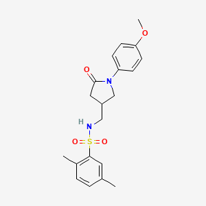 N-{[1-(4-methoxyphenyl)-5-oxopyrrolidin-3-yl]methyl}-2,5-dimethylbenzene-1-sulfonamide