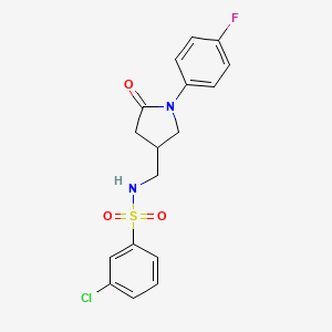 3-chloro-N-{[1-(4-fluorophenyl)-5-oxopyrrolidin-3-yl]methyl}benzene-1-sulfonamide