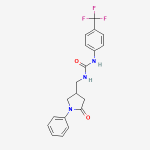 3-[(5-oxo-1-phenylpyrrolidin-3-yl)methyl]-1-[4-(trifluoromethyl)phenyl]urea