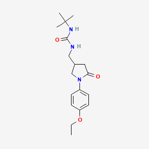 molecular formula C18H27N3O3 B6500809 3-tert-butyl-1-{[1-(4-ethoxyphenyl)-5-oxopyrrolidin-3-yl]methyl}urea CAS No. 955236-43-8