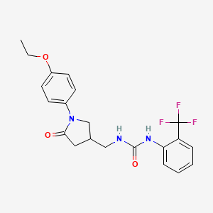 3-{[1-(4-ethoxyphenyl)-5-oxopyrrolidin-3-yl]methyl}-1-[2-(trifluoromethyl)phenyl]urea