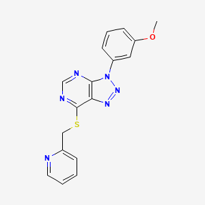molecular formula C17H14N6OS B6500820 2-({[3-(3-methoxyphenyl)-3H-[1,2,3]triazolo[4,5-d]pyrimidin-7-yl]sulfanyl}methyl)pyridine CAS No. 941956-49-6