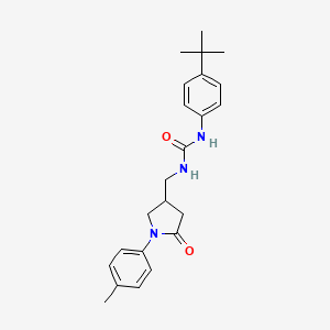 molecular formula C23H29N3O2 B6500824 1-(4-tert-butylphenyl)-3-{[1-(4-methylphenyl)-5-oxopyrrolidin-3-yl]methyl}urea CAS No. 954660-42-5