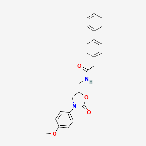 2-{[1,1'-biphenyl]-4-yl}-N-{[3-(4-methoxyphenyl)-2-oxo-1,3-oxazolidin-5-yl]methyl}acetamide