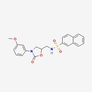 N-{[3-(3-methoxyphenyl)-2-oxo-1,3-oxazolidin-5-yl]methyl}naphthalene-2-sulfonamide
