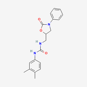 molecular formula C19H21N3O3 B6500885 1-(3,4-dimethylphenyl)-3-[(2-oxo-3-phenyl-1,3-oxazolidin-5-yl)methyl]urea CAS No. 954607-42-2