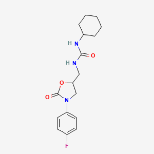 molecular formula C17H22FN3O3 B6500887 1-cyclohexyl-3-{[3-(4-fluorophenyl)-2-oxo-1,3-oxazolidin-5-yl]methyl}urea CAS No. 954687-56-0