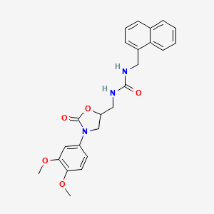 3-{[3-(3,4-dimethoxyphenyl)-2-oxo-1,3-oxazolidin-5-yl]methyl}-1-[(naphthalen-1-yl)methyl]urea