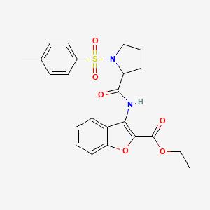 ethyl 3-[1-(4-methylbenzenesulfonyl)pyrrolidine-2-amido]-1-benzofuran-2-carboxylate