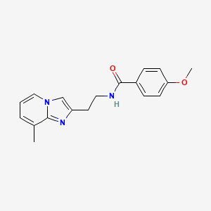 molecular formula C18H19N3O2 B6500905 4-methoxy-N-(2-{8-methylimidazo[1,2-a]pyridin-2-yl}ethyl)benzamide CAS No. 868978-34-1