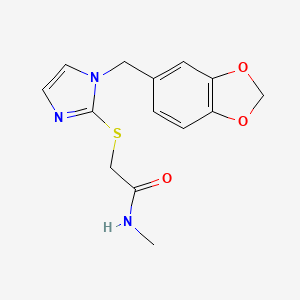 2-({1-[(2H-1,3-benzodioxol-5-yl)methyl]-1H-imidazol-2-yl}sulfanyl)-N-methylacetamide