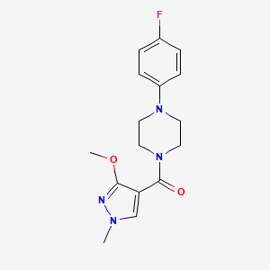 molecular formula C16H19FN4O2 B6500952 1-(4-fluorophenyl)-4-(3-methoxy-1-methyl-1H-pyrazole-4-carbonyl)piperazine CAS No. 1014049-47-8