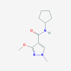 molecular formula C11H17N3O2 B6500960 N-cyclopentyl-3-methoxy-1-methyl-1H-pyrazole-4-carboxamide CAS No. 1014049-82-1
