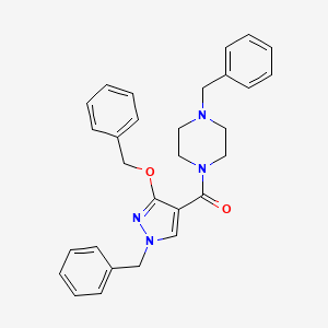 molecular formula C29H30N4O2 B6500979 1-benzyl-4-[1-benzyl-3-(benzyloxy)-1H-pyrazole-4-carbonyl]piperazine CAS No. 1014067-37-8