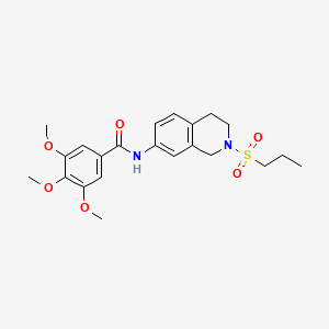3,4,5-trimethoxy-N-[2-(propane-1-sulfonyl)-1,2,3,4-tetrahydroisoquinolin-7-yl]benzamide