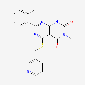 1,3-dimethyl-7-(2-methylphenyl)-5-{[(pyridin-3-yl)methyl]sulfanyl}-1H,2H,3H,4H-[1,3]diazino[4,5-d]pyrimidine-2,4-dione