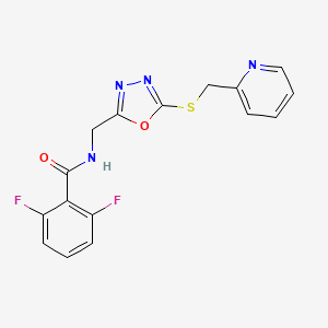 molecular formula C16H12F2N4O2S B6501084 2,6-difluoro-N-[(5-{[(pyridin-2-yl)methyl]sulfanyl}-1,3,4-oxadiazol-2-yl)methyl]benzamide CAS No. 872621-65-3