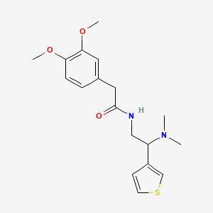 molecular formula C18H24N2O3S B6501093 2-(3,4-dimethoxyphenyl)-N-[2-(dimethylamino)-2-(thiophen-3-yl)ethyl]acetamide CAS No. 946199-08-2