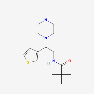 molecular formula C16H27N3OS B6501098 2,2-dimethyl-N-[2-(4-methylpiperazin-1-yl)-2-(thiophen-3-yl)ethyl]propanamide CAS No. 955257-44-0