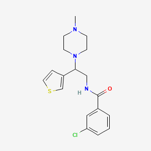 3-chloro-N-[2-(4-methylpiperazin-1-yl)-2-(thiophen-3-yl)ethyl]benzamide
