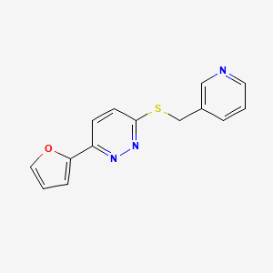 molecular formula C14H11N3OS B6501108 3-(furan-2-yl)-6-{[(pyridin-3-yl)methyl]sulfanyl}pyridazine CAS No. 893988-24-4
