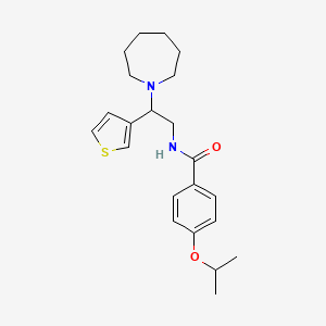 molecular formula C22H30N2O2S B6501135 N-[2-(azepan-1-yl)-2-(thiophen-3-yl)ethyl]-4-(propan-2-yloxy)benzamide CAS No. 955228-61-2
