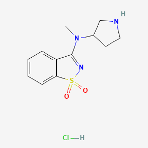 B6501146 3-[methyl(pyrrolidin-3-yl)amino]-1??,2-benzothiazole-1,1-dione hydrochloride CAS No. 1420979-16-3