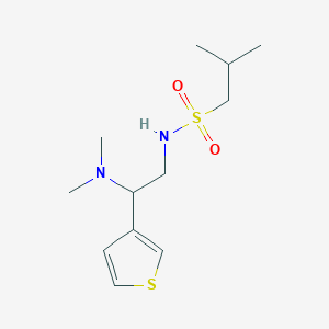 molecular formula C12H22N2O2S2 B6501192 N-(2-(dimethylamino)-2-(thiophen-3-yl)ethyl)-2-methylpropane-1-sulfonamide CAS No. 954619-39-7