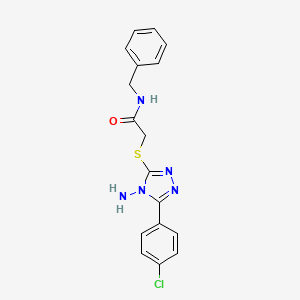 molecular formula C17H16ClN5OS B6501232 2-{[4-amino-5-(4-chlorophenyl)-4H-1,2,4-triazol-3-yl]sulfanyl}-N-benzylacetamide CAS No. 905780-67-8