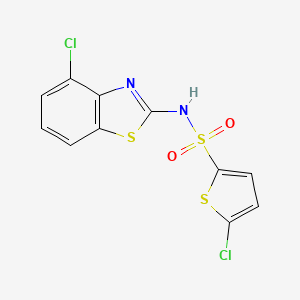 molecular formula C11H6Cl2N2O2S3 B6501260 5-chloro-N-(4-chloro-1,3-benzothiazol-2-yl)thiophene-2-sulfonamide CAS No. 954655-34-6
