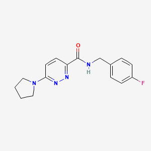 molecular formula C16H17FN4O B6501274 N-[(4-fluorophenyl)methyl]-6-(pyrrolidin-1-yl)pyridazine-3-carboxamide CAS No. 1421585-55-8