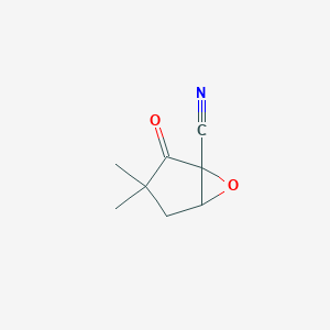 molecular formula C8H9NO2 B065013 2-Oxo-3,3-dimethyl-6-oxabicyclo[3.1.0]hexane-1-carbonitrile CAS No. 181276-91-5
