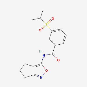 molecular formula C16H18N2O4S B6501319 N-{4H,5H,6H-cyclopenta[c][1,2]oxazol-3-yl}-3-(propane-2-sulfonyl)benzamide CAS No. 941925-43-5