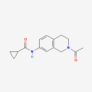 molecular formula C15H18N2O2 B6501329 N-(2-acetyl-1,2,3,4-tetrahydroisoquinolin-7-yl)cyclopropanecarboxamide CAS No. 955756-43-1