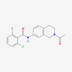 molecular formula C18H16ClFN2O2 B6501337 N-(2-acetyl-1,2,3,4-tetrahydroisoquinolin-7-yl)-2-chloro-6-fluorobenzamide CAS No. 955635-30-0